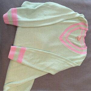 Show Me Your MuMu Women's Mint Green and Pink Sweater